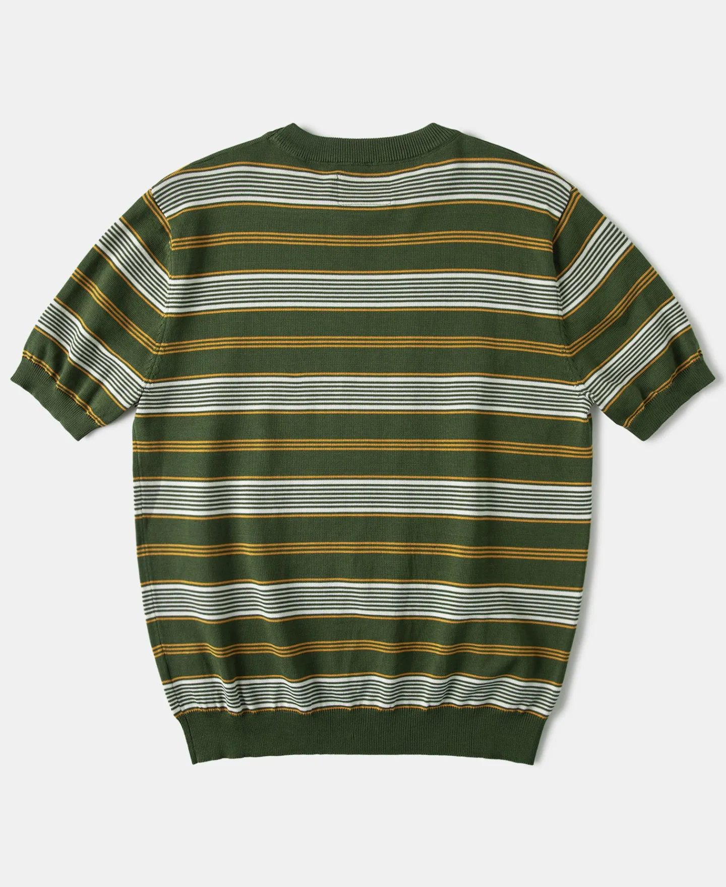 Clearance 1950s Lyocell Stripe Knit T-Shirt - Green Knitwear&sweaters | Short Sleeve T-Shirts