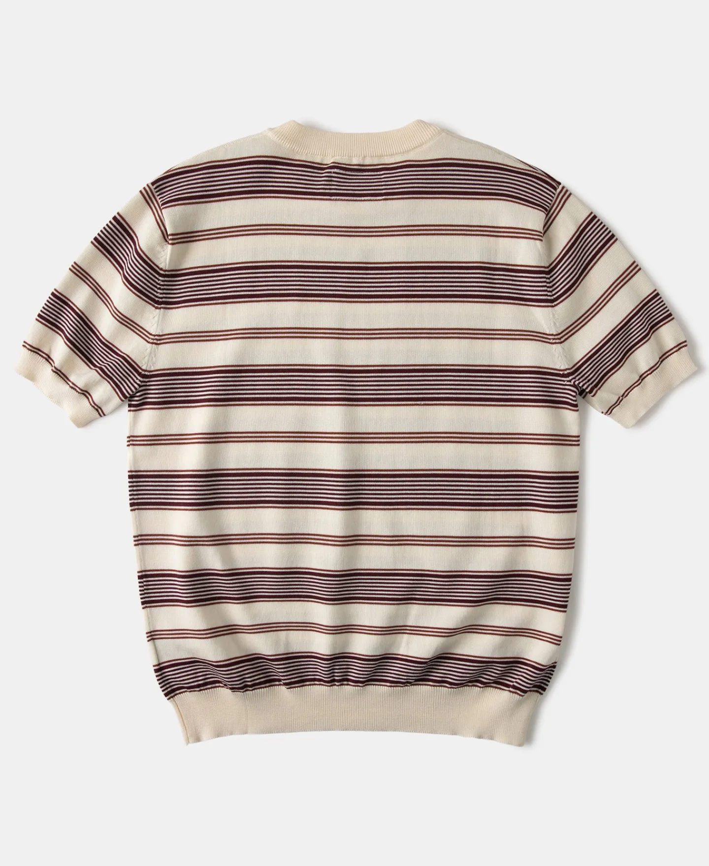 Hot 1950s Lyocell Stripe Knit T-Shirt - Apricot Knitwear&sweaters | Short Sleeve T-Shirts