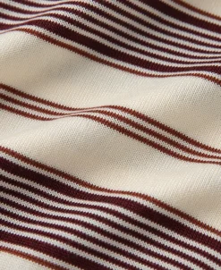 Hot 1950s Lyocell Stripe Knit T-Shirt - Apricot Knitwear&sweaters | Short Sleeve T-Shirts