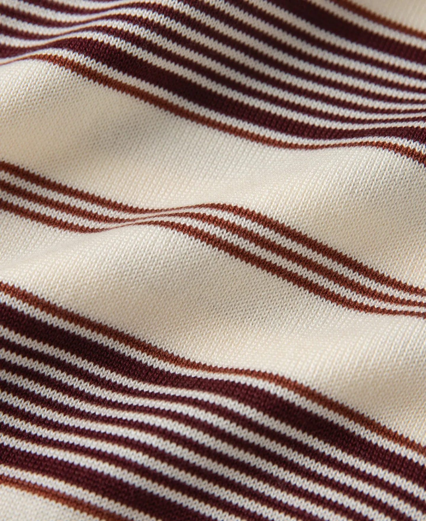 Hot 1950s Lyocell Stripe Knit T-Shirt - Apricot Knitwear&sweaters | Short Sleeve T-Shirts