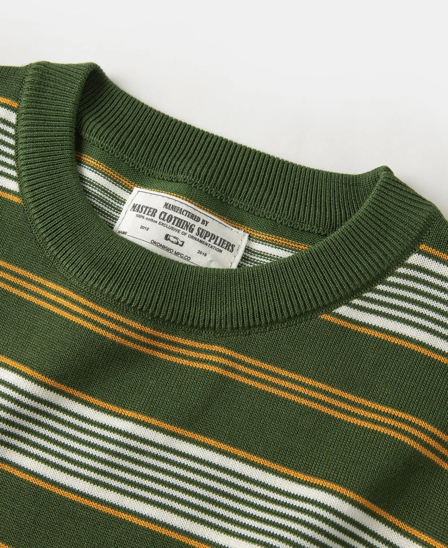 Clearance 1950s Lyocell Stripe Knit T-Shirt - Green Knitwear&sweaters | Short Sleeve T-Shirts