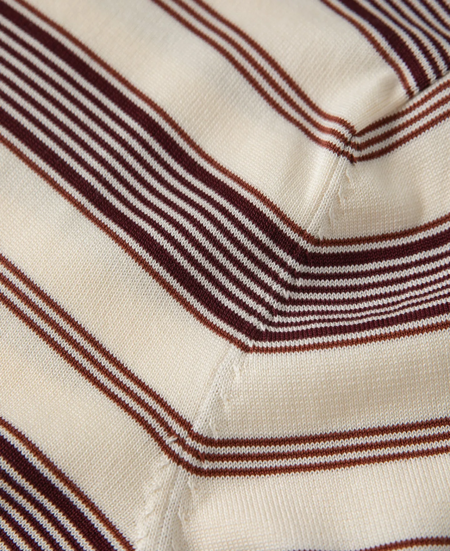 Hot 1950s Lyocell Stripe Knit T-Shirt - Apricot Knitwear&sweaters | Short Sleeve T-Shirts