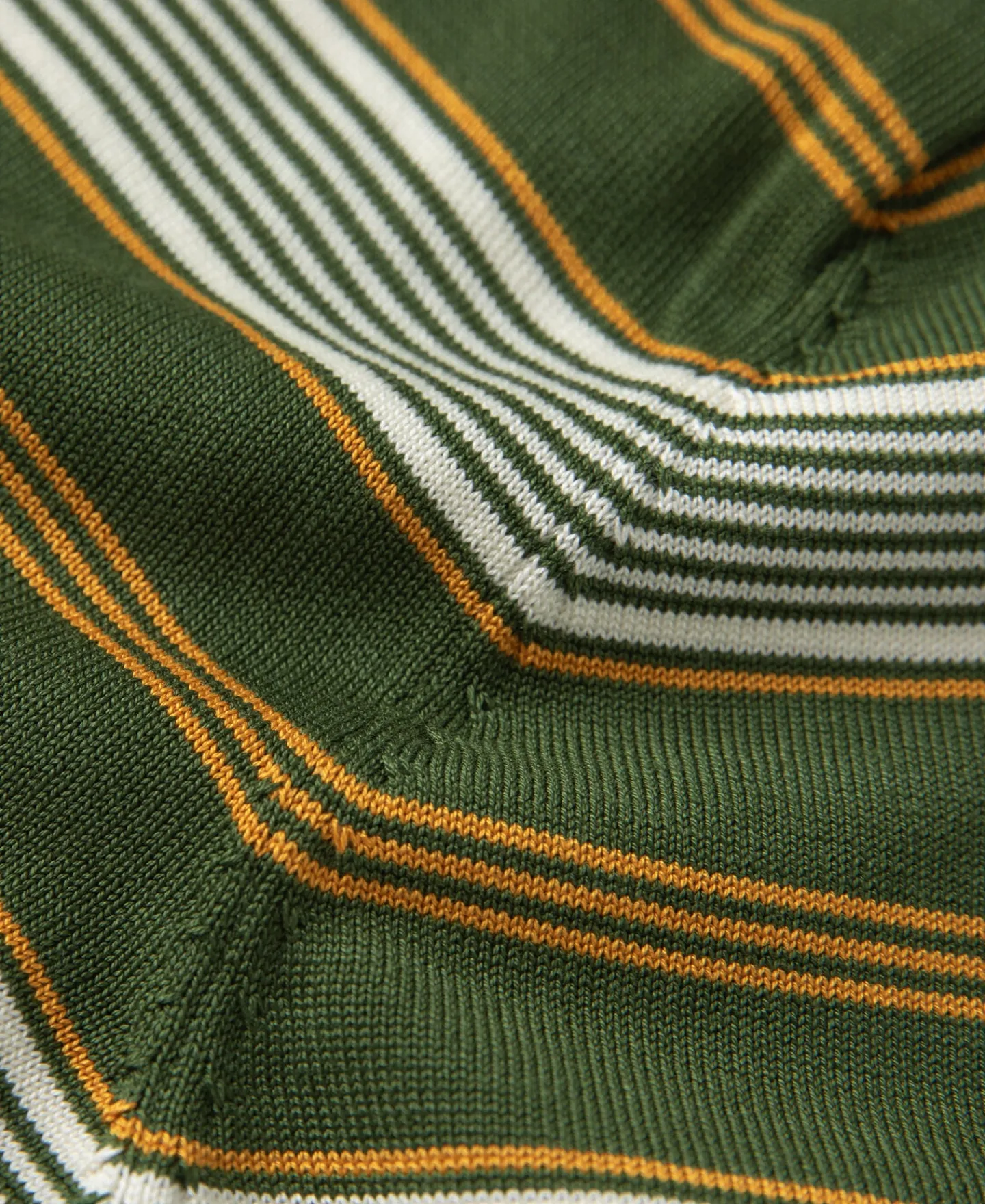 Clearance 1950s Lyocell Stripe Knit T-Shirt - Green Knitwear&sweaters | Short Sleeve T-Shirts