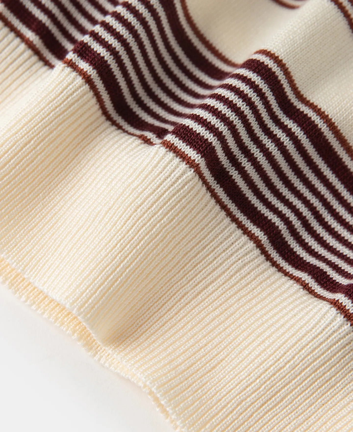 Hot 1950s Lyocell Stripe Knit T-Shirt - Apricot Knitwear&sweaters | Short Sleeve T-Shirts