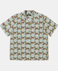 Sale 1940s Pop Art Aloha Shirt - Grass/Teal Short Sleeve Shirts | Shirts