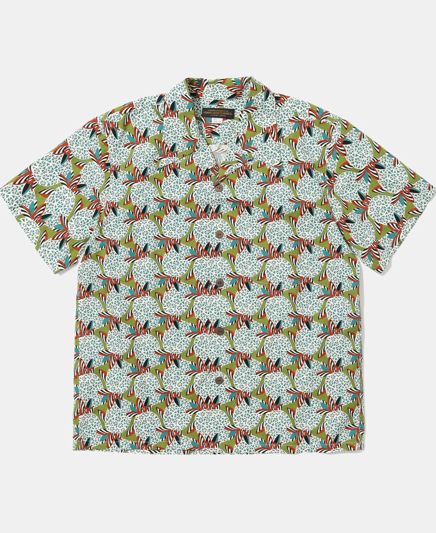 Sale 1940s Pop Art Aloha Shirt - Grass/Teal Short Sleeve Shirts | Shirts