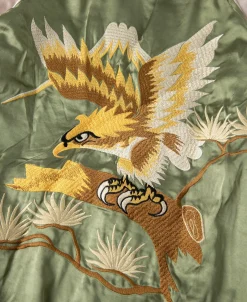 Sale 1950s Reversible Acetate Souvenir Jacket - Falcon × Tiger Jackets&coats
