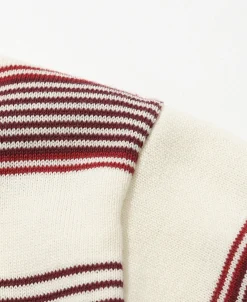 Sale 1950s Ribbed Striped Knit T-Shirt - White Knitwear&sweaters | Short Sleeve T-Shirts