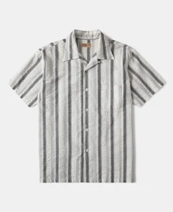 New 1940s Seersucker Stripe Shirt - White Short Sleeve Shirts | Shirts