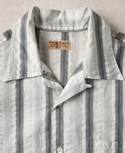 New 1940s Seersucker Stripe Shirt - White Short Sleeve Shirts | Shirts