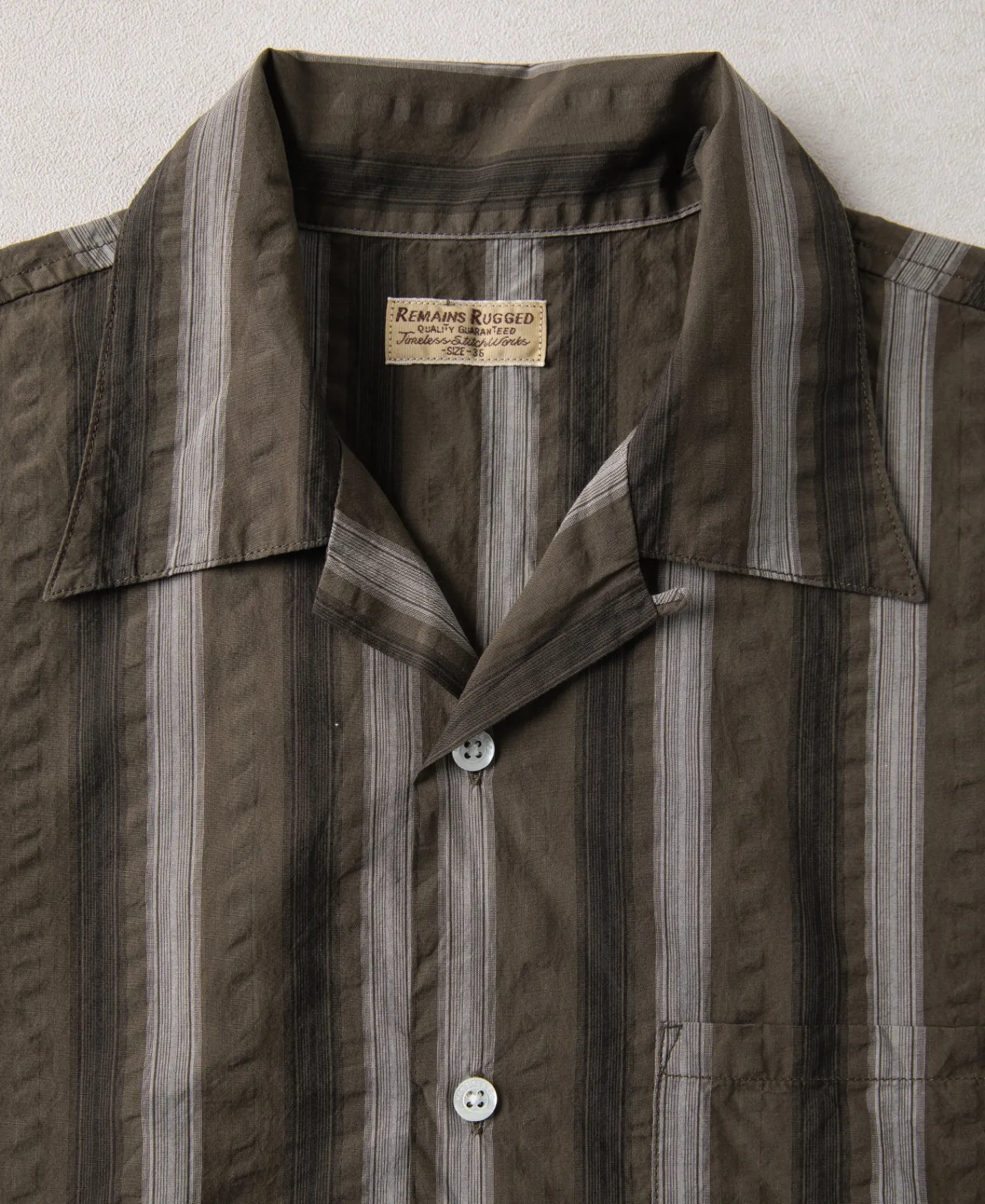 Online 1940s Seersucker Stripe Shirt - Brown Short Sleeve Shirts | Shirts