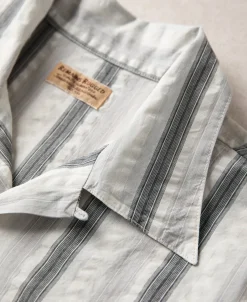 New 1940s Seersucker Stripe Shirt - White Short Sleeve Shirts | Shirts