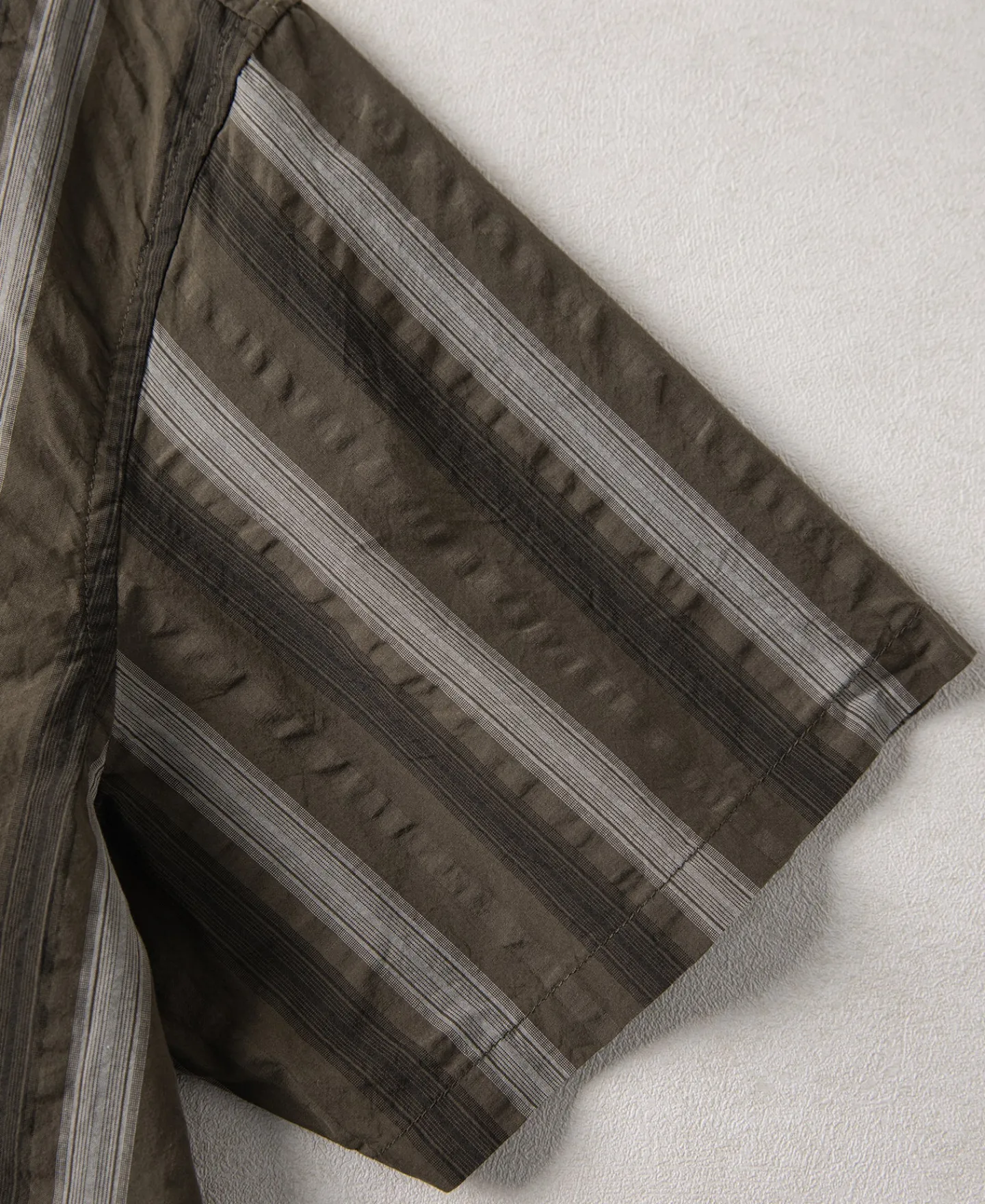Online 1940s Seersucker Stripe Shirt - Brown Short Sleeve Shirts | Shirts