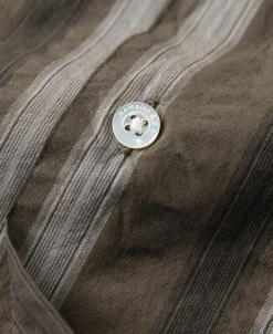Online 1940s Seersucker Stripe Shirt - Brown Short Sleeve Shirts | Shirts