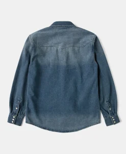Best 1950s Slub Denim Western Shirt Denim | Long Sleeve Shirts