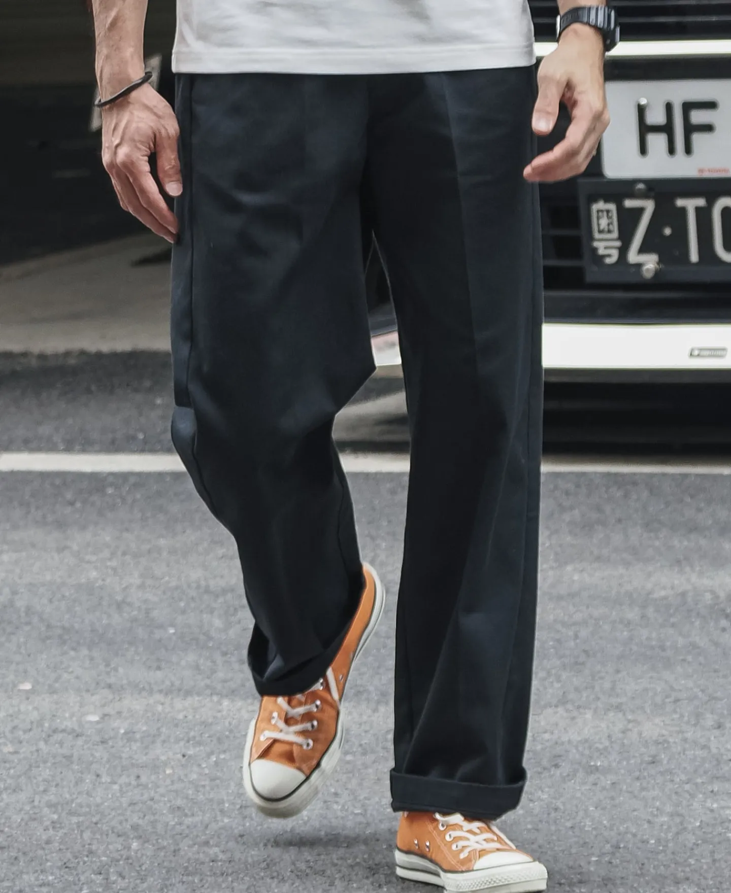 New 1970s Straight-Leg Work Pants - Black Pants&trousers
