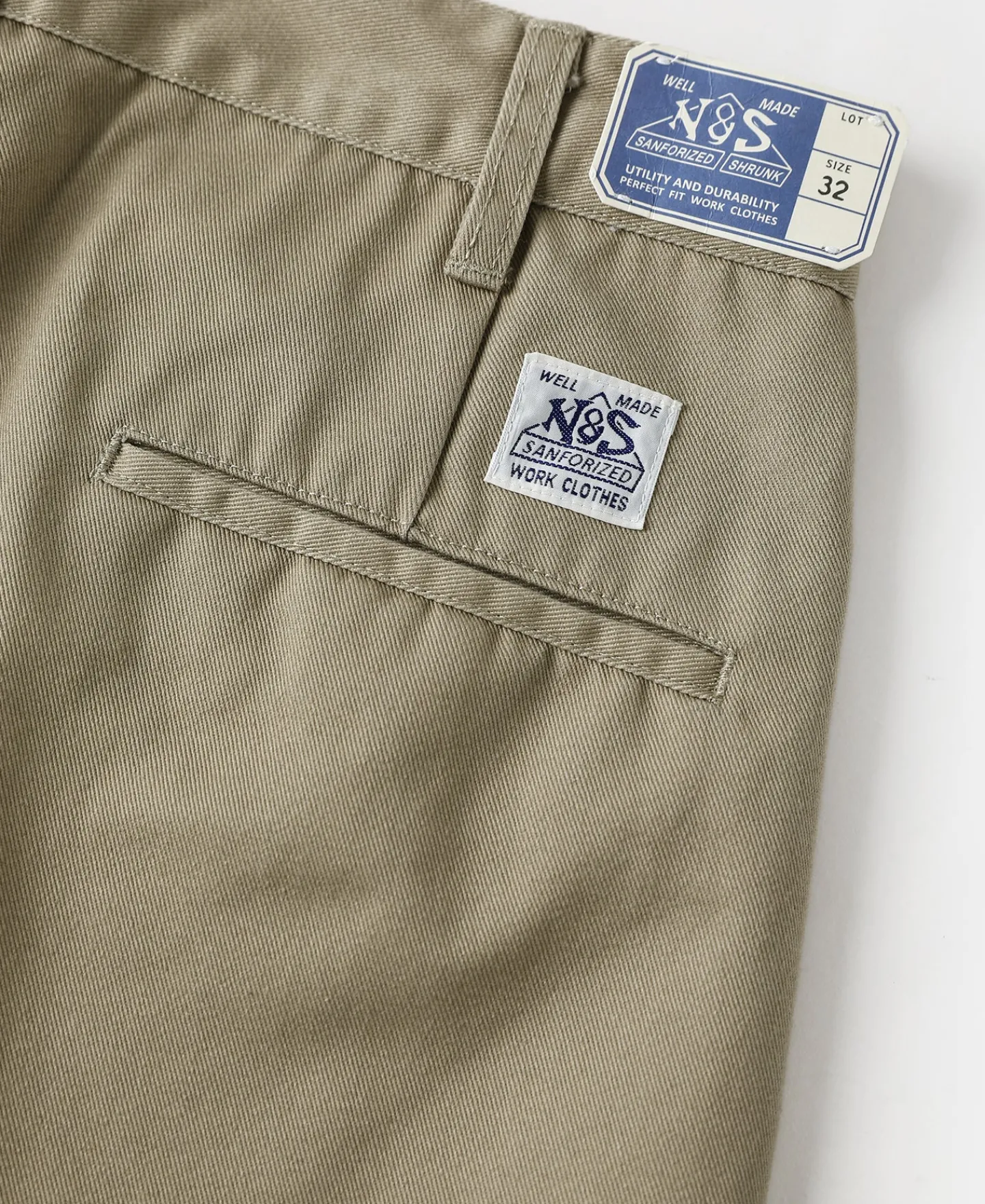 Outlet 1970s Straight-Leg Work Pants - Khaki Pants&trousers