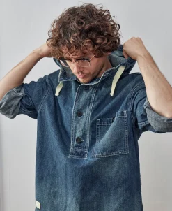 Outlet 1940s USN Denim Deck Smock - Washed Indigo Jackets&coats | Denim Jackets
