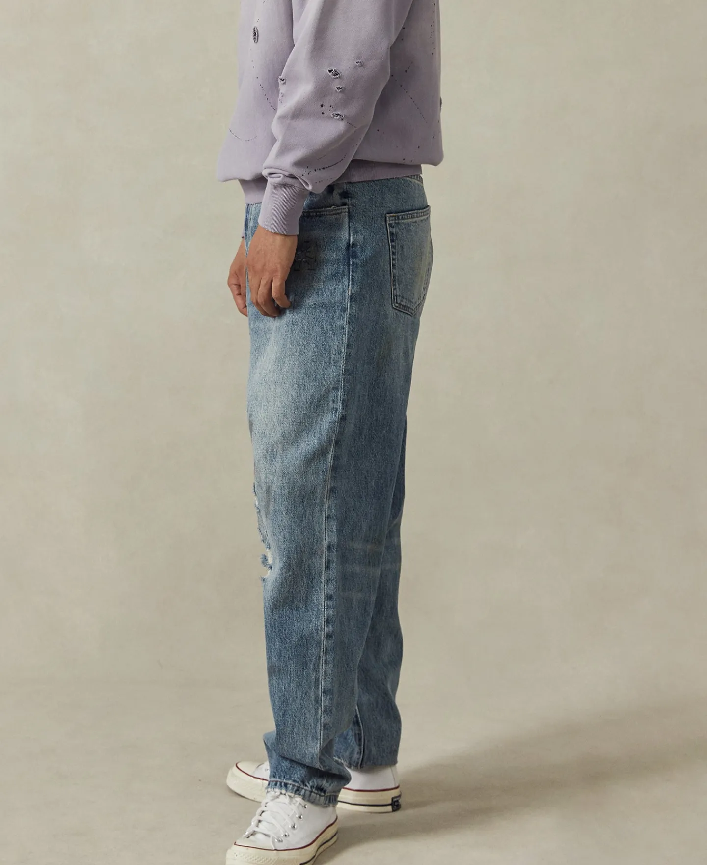 Clearance 1960s Washed Denim Trousers - Repaired Edition Jeans | Denim