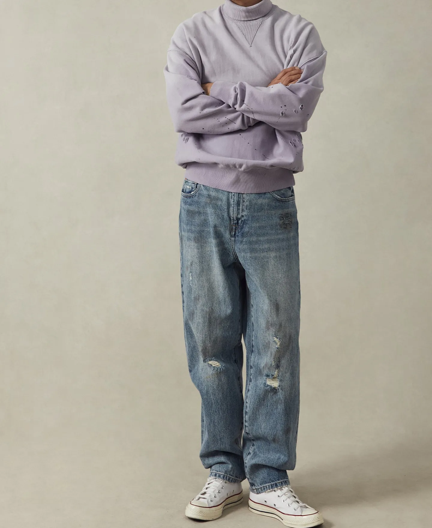 Clearance 1960s Washed Denim Trousers - Repaired Edition Jeans | Denim