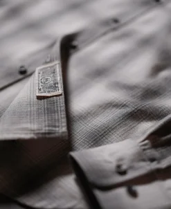 Best 1950s Western Shadow Plaid Workshirt - Gray Long Sleeve Shirts | Shirts