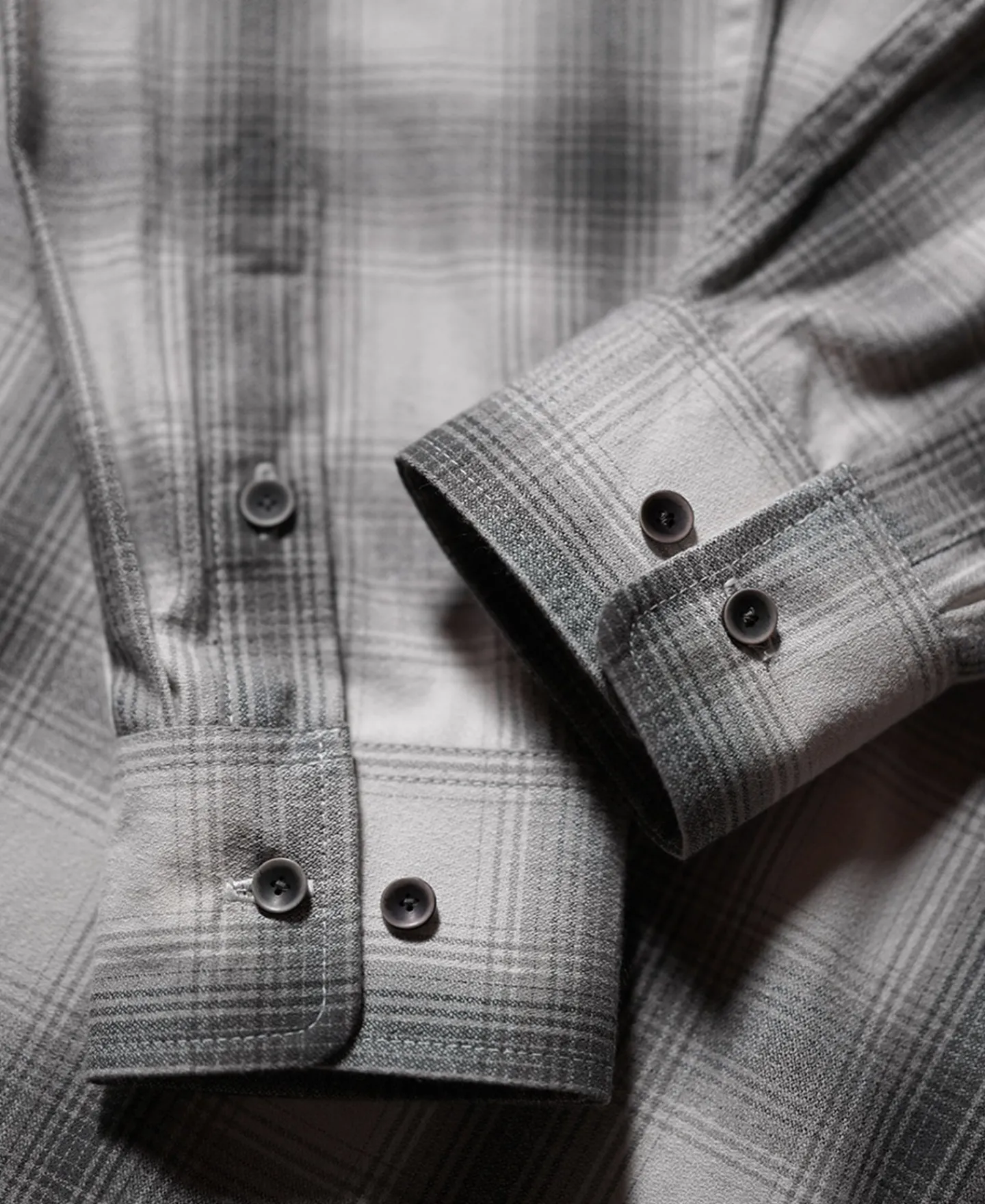 Best 1950s Western Shadow Plaid Workshirt - Gray Long Sleeve Shirts | Shirts