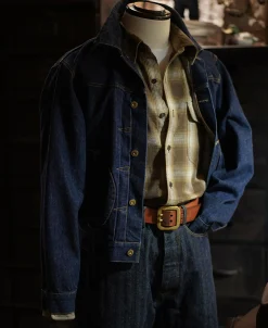 Hot 1950s Western Shadow Plaid Workshirt - Yellow Long Sleeve Shirts | Shirts