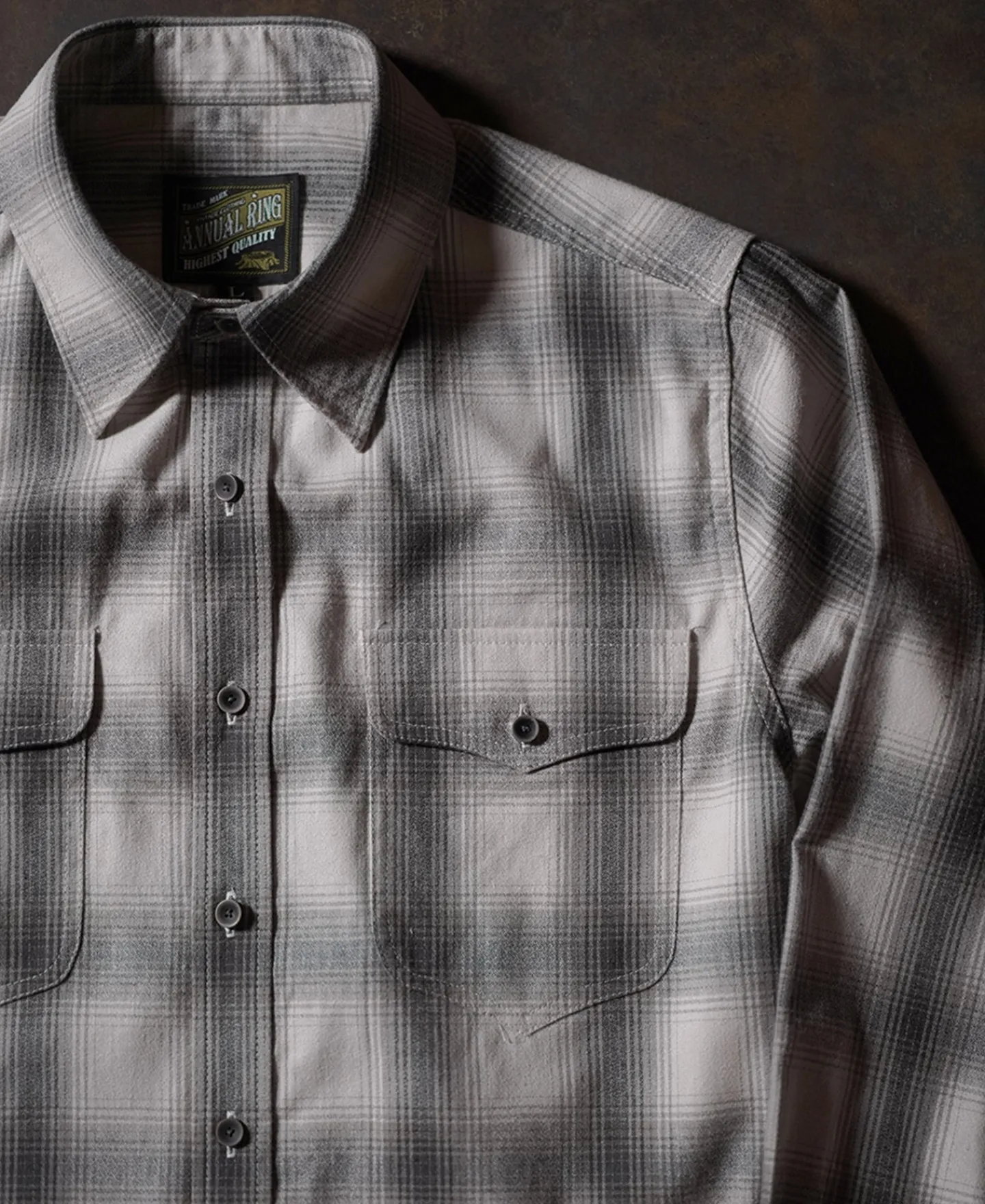 Best 1950s Western Shadow Plaid Workshirt - Gray Long Sleeve Shirts | Shirts