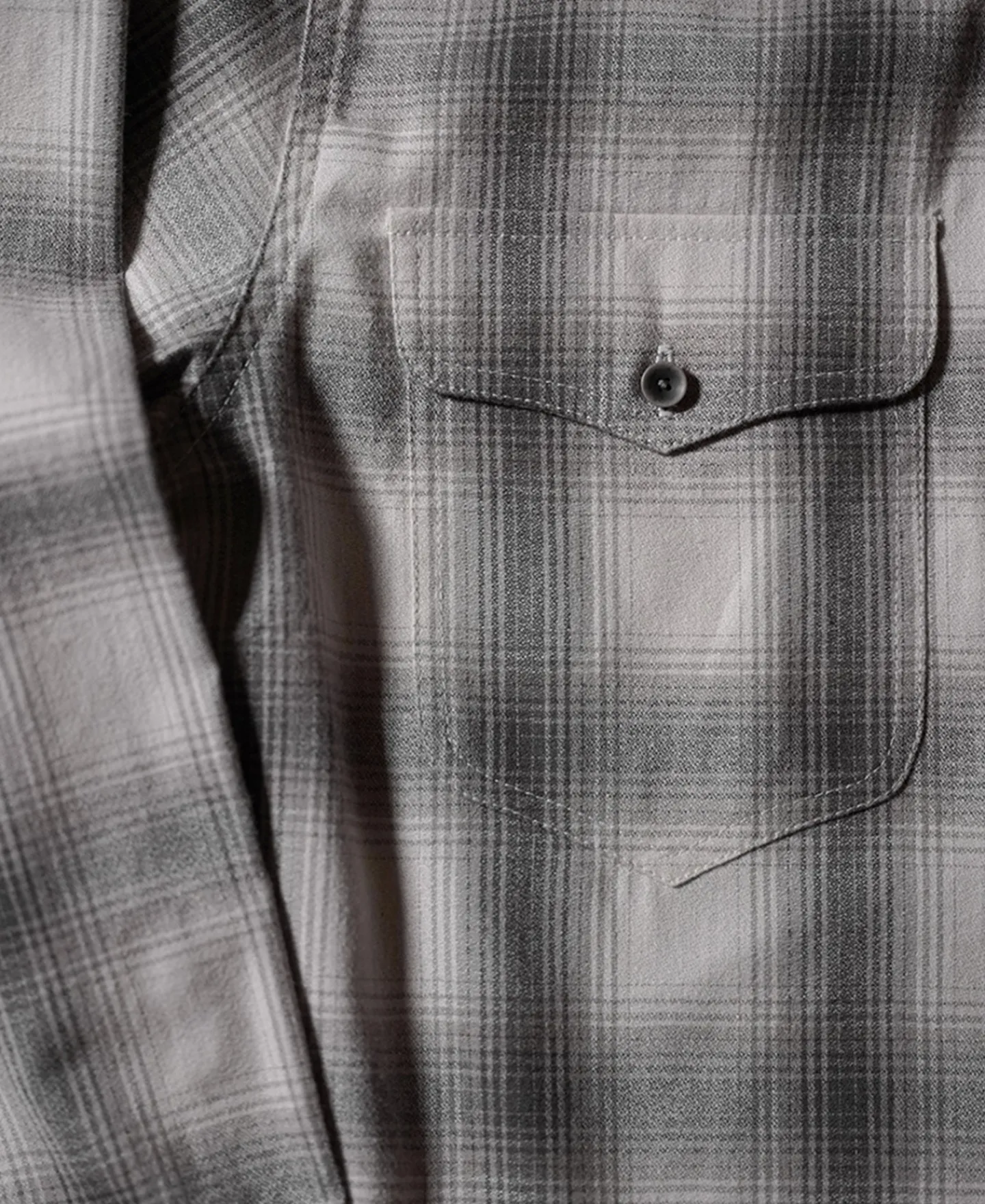 Best 1950s Western Shadow Plaid Workshirt - Gray Long Sleeve Shirts | Shirts