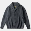 Fashion Shawl Collar Raglan Sleeve Wool Cardigan - Dark Gray Knitwear&sweaters