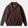 Online Shawl Collar Raglan Sleeve Wool Cardigan - Dark Brown Knitwear&sweaters