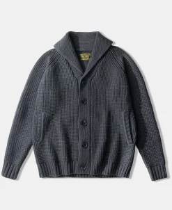 Fashion Shawl Collar Raglan Sleeve Wool Cardigan - Dark Gray Knitwear&sweaters