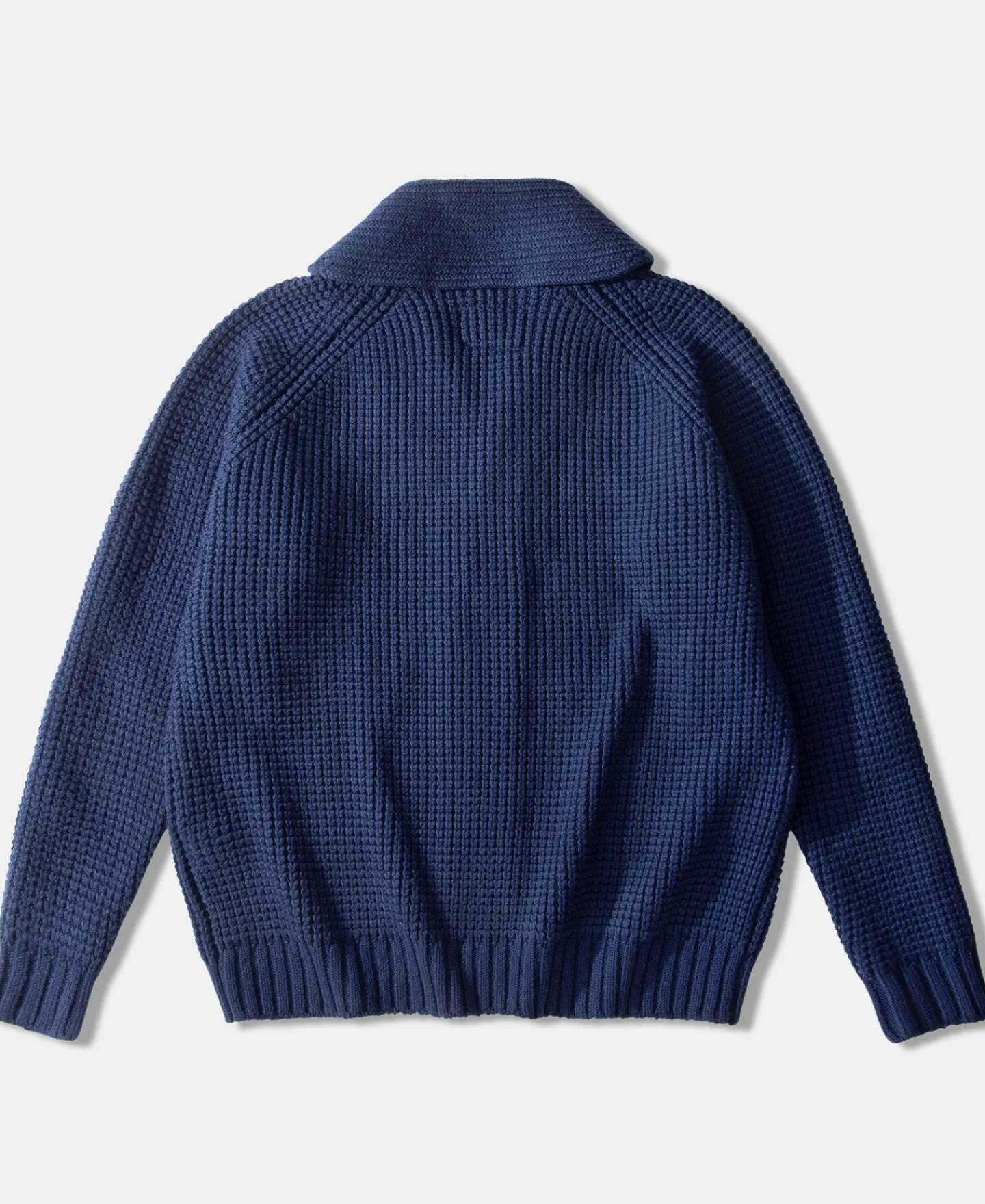 Fashion Shawl Collar Raglan Sleeve Wool Cardigan - Navy Blue Knitwear&sweaters