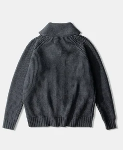 Fashion Shawl Collar Raglan Sleeve Wool Cardigan - Dark Gray Knitwear&sweaters