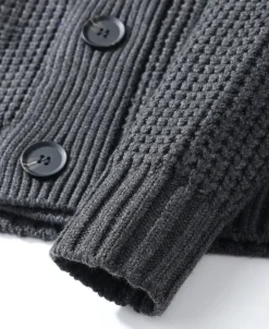 Fashion Shawl Collar Raglan Sleeve Wool Cardigan - Dark Gray Knitwear&sweaters