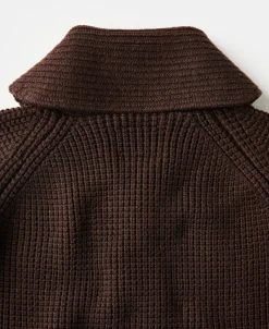 Online Shawl Collar Raglan Sleeve Wool Cardigan - Dark Brown Knitwear&sweaters