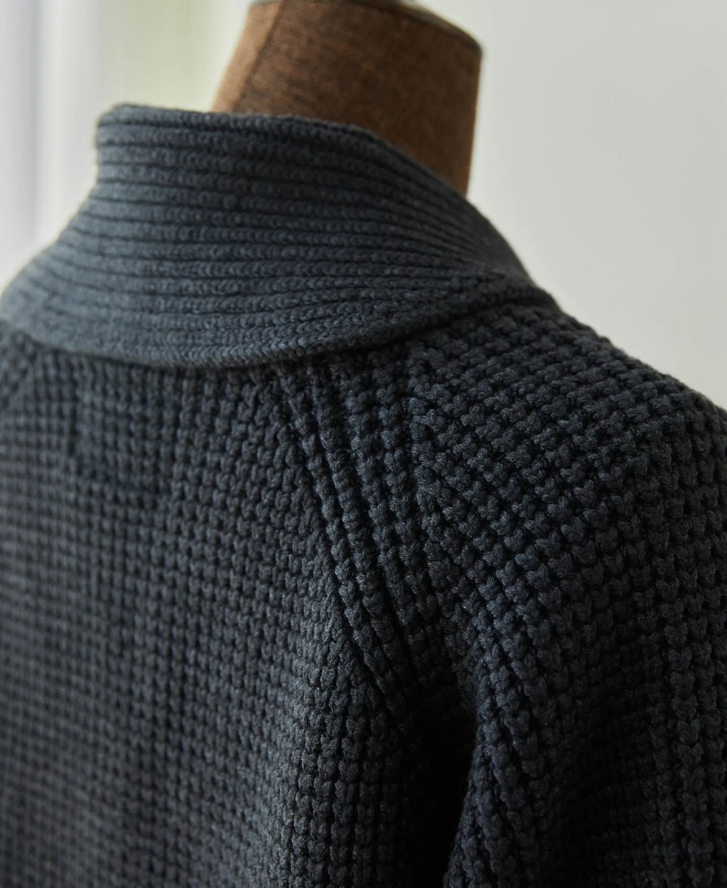 Fashion Shawl Collar Raglan Sleeve Wool Cardigan - Dark Gray Knitwear&sweaters