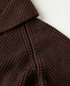 Online Shawl Collar Raglan Sleeve Wool Cardigan - Dark Brown Knitwear&sweaters