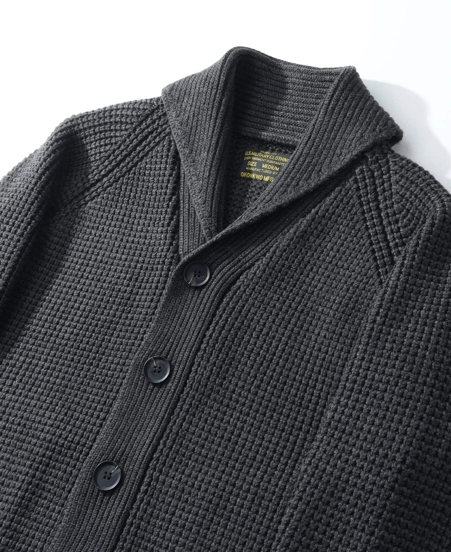 Fashion Shawl Collar Raglan Sleeve Wool Cardigan - Dark Gray Knitwear&sweaters