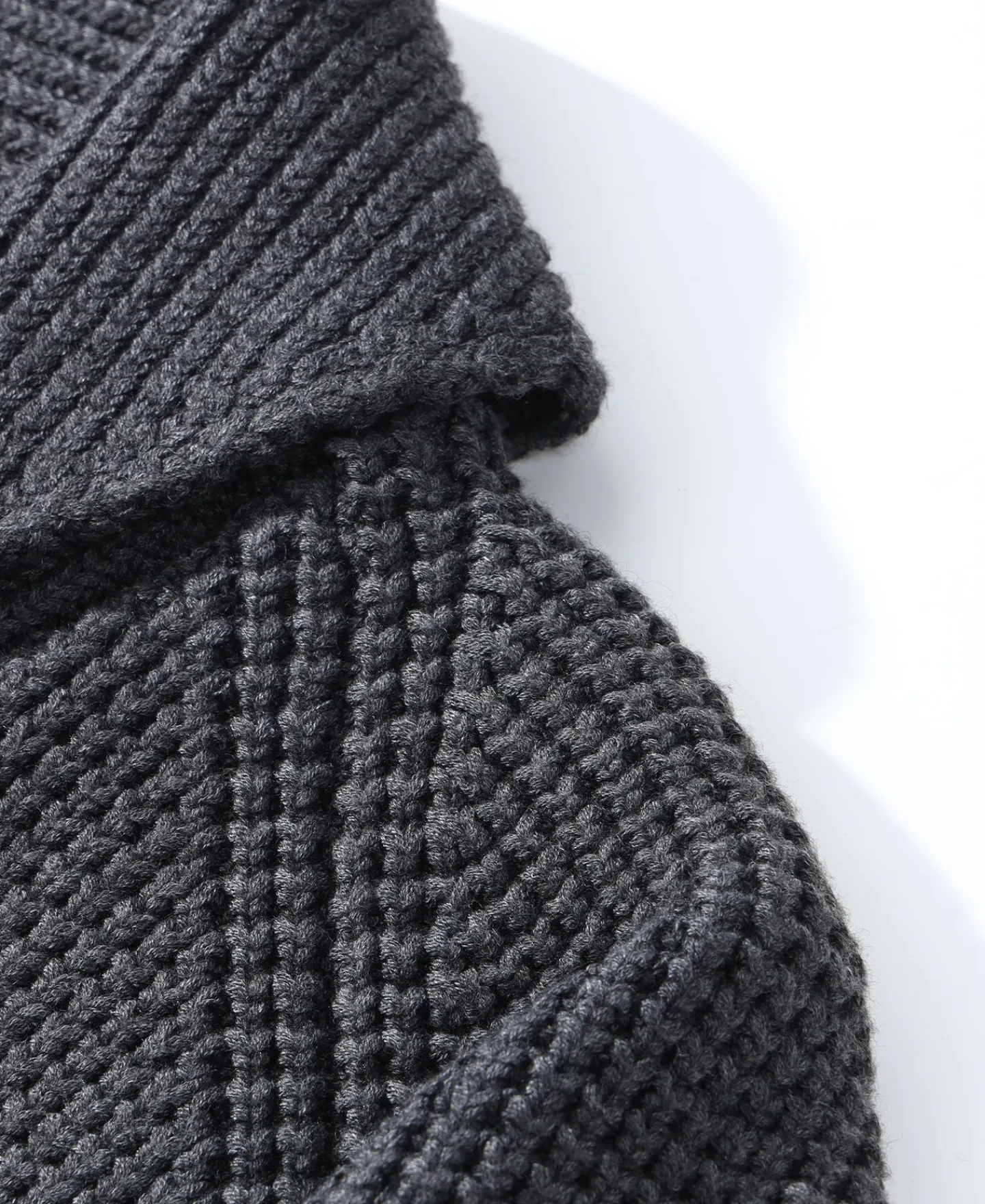 Fashion Shawl Collar Raglan Sleeve Wool Cardigan - Dark Gray Knitwear&sweaters