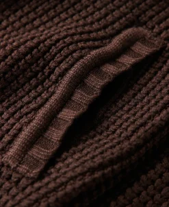 Online Shawl Collar Raglan Sleeve Wool Cardigan - Dark Brown Knitwear&sweaters