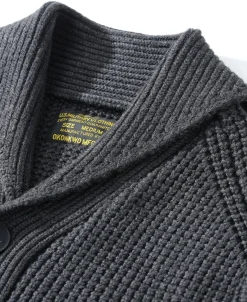 Fashion Shawl Collar Raglan Sleeve Wool Cardigan - Dark Gray Knitwear&sweaters