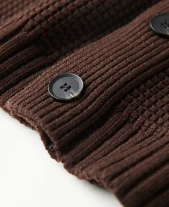 Online Shawl Collar Raglan Sleeve Wool Cardigan - Dark Brown Knitwear&sweaters