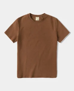 Hot Slim Fit Crew Neck T-Shirt - Rust Red Short Sleeve T-Shirts | T-shirts