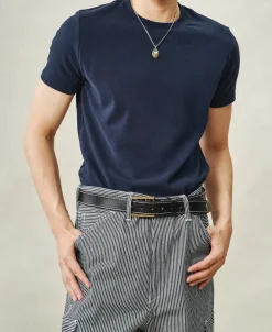 Clearance Slim Fit Crew Neck T-Shirt - Navy Short Sleeve T-Shirts | T-shirts
