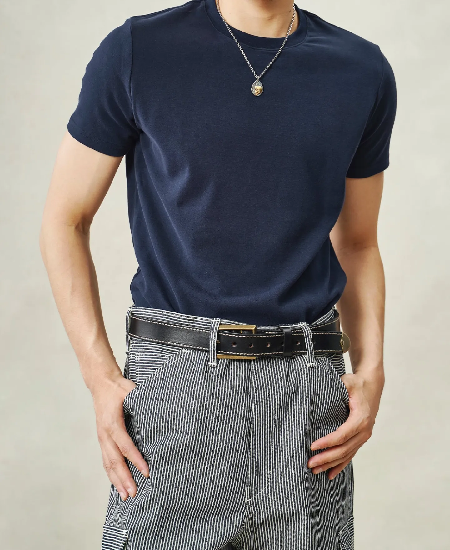 Clearance Slim Fit Crew Neck T-Shirt - Navy Short Sleeve T-Shirts | T-shirts