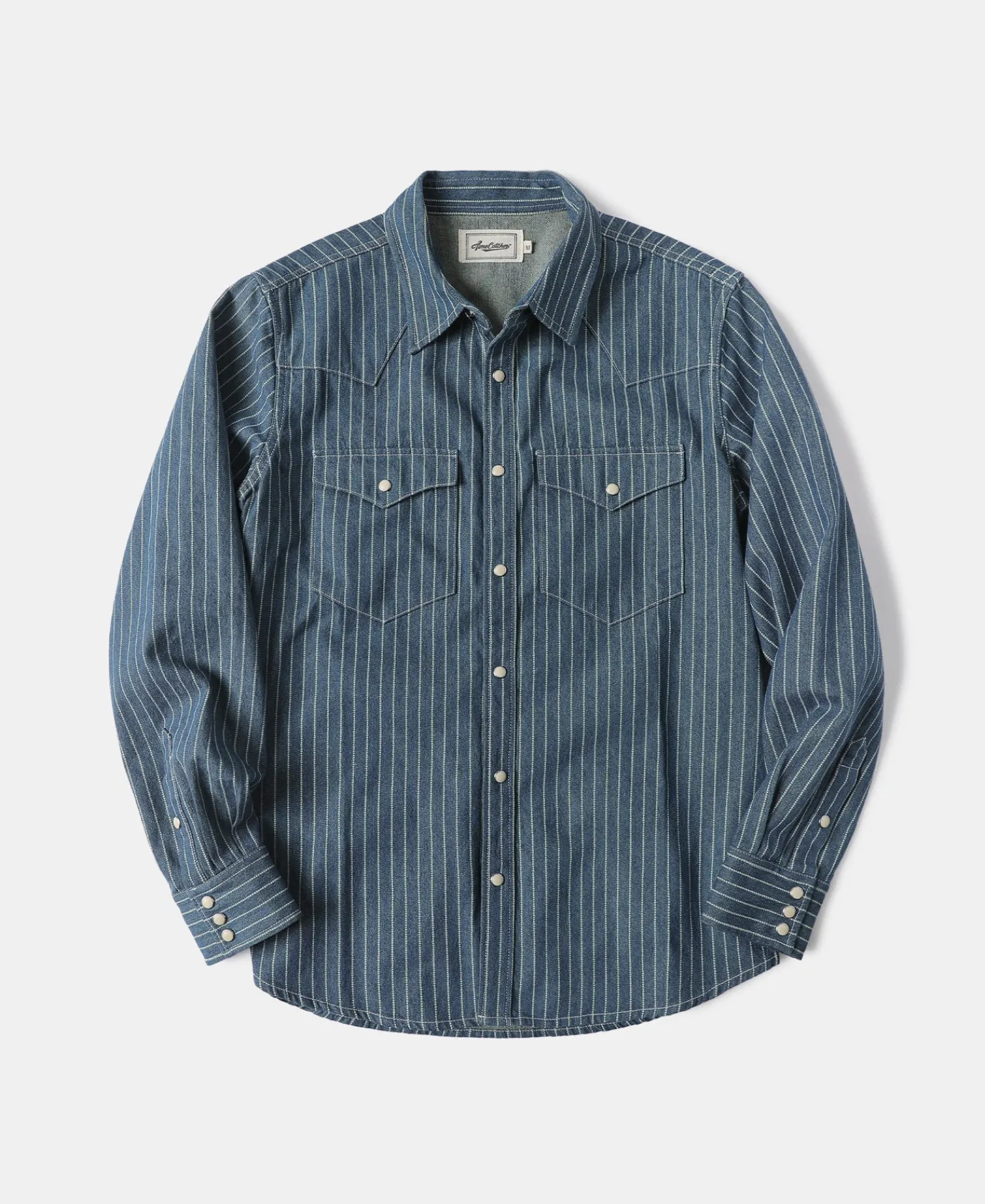Sale Slim Fit Wabash Striped Indigo Western Shirt Long Sleeve Shirts | Shirts