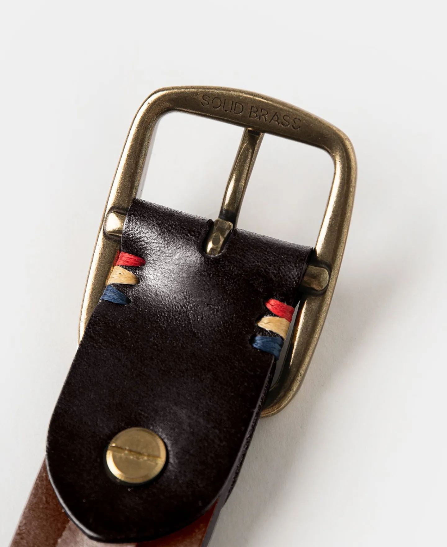 Online Square-Buckle Wide Leather Belt - Coffee Belts