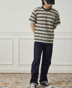 Outlet Striped Terry Comfort Dual-Pocket T-Shirt Short Sleeve T-Shirts | T-shirts