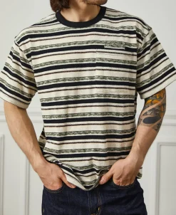Outlet Striped Terry Comfort Dual-Pocket T-Shirt Short Sleeve T-Shirts | T-shirts